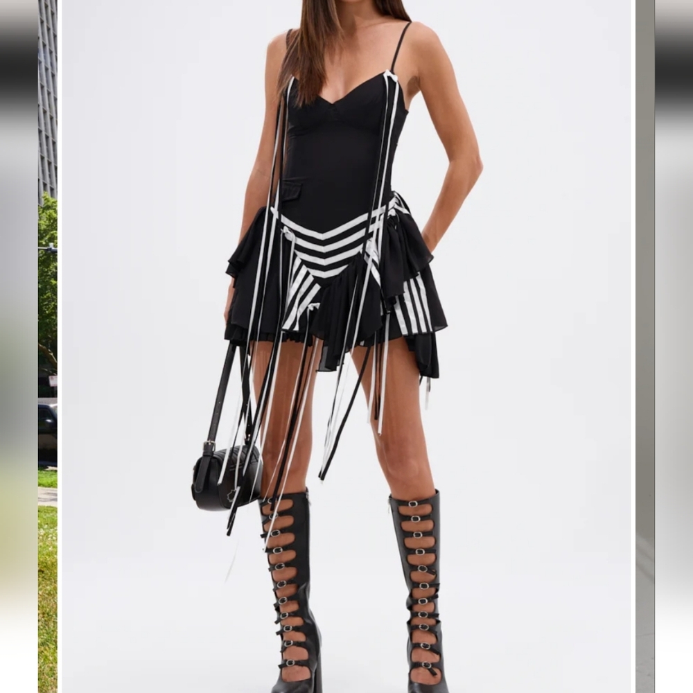 AKIRA Sporty Striped Mini Dress